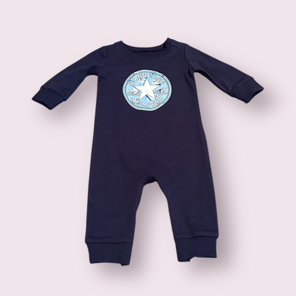 NWT Baby Converse Chuck Taylor Snowboard Print Dark Blue One Piece Sz 6 Mon